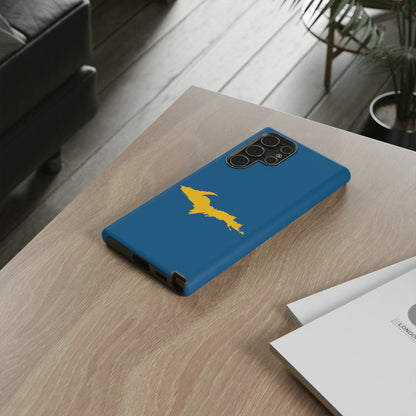 Michigan Upper Peninsula Tough Phone Case (Blueberry w/ Gold UP Outline) | Samsung & Pixel Android