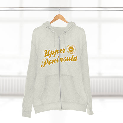 Upper Peninsula EST 1837' Hoodie (Gold Script Font) | Unisex Full Zip