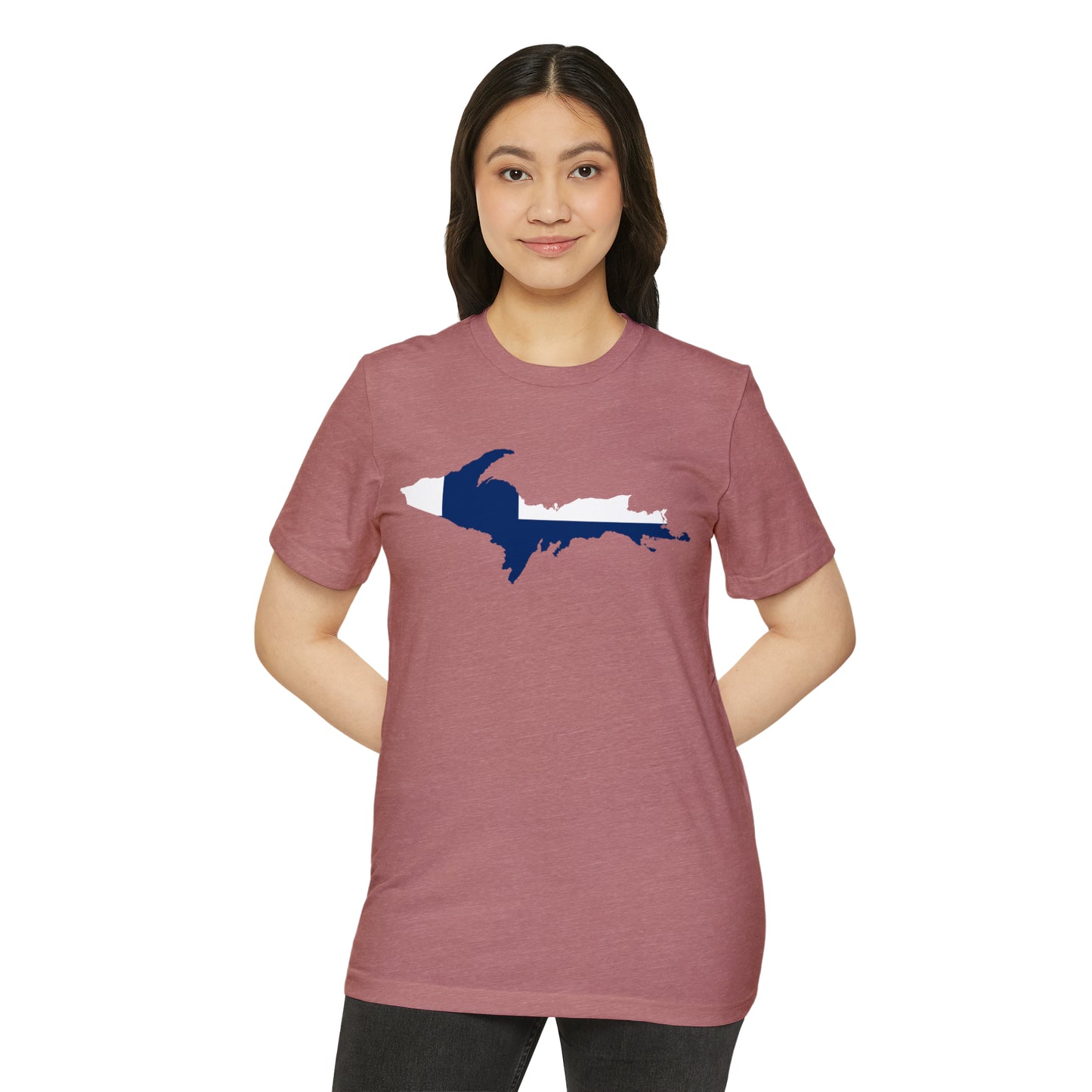 Michigan Upper Peninsula T-Shirt (w/ UP Finland Flag) | Unisex Recycled Organic