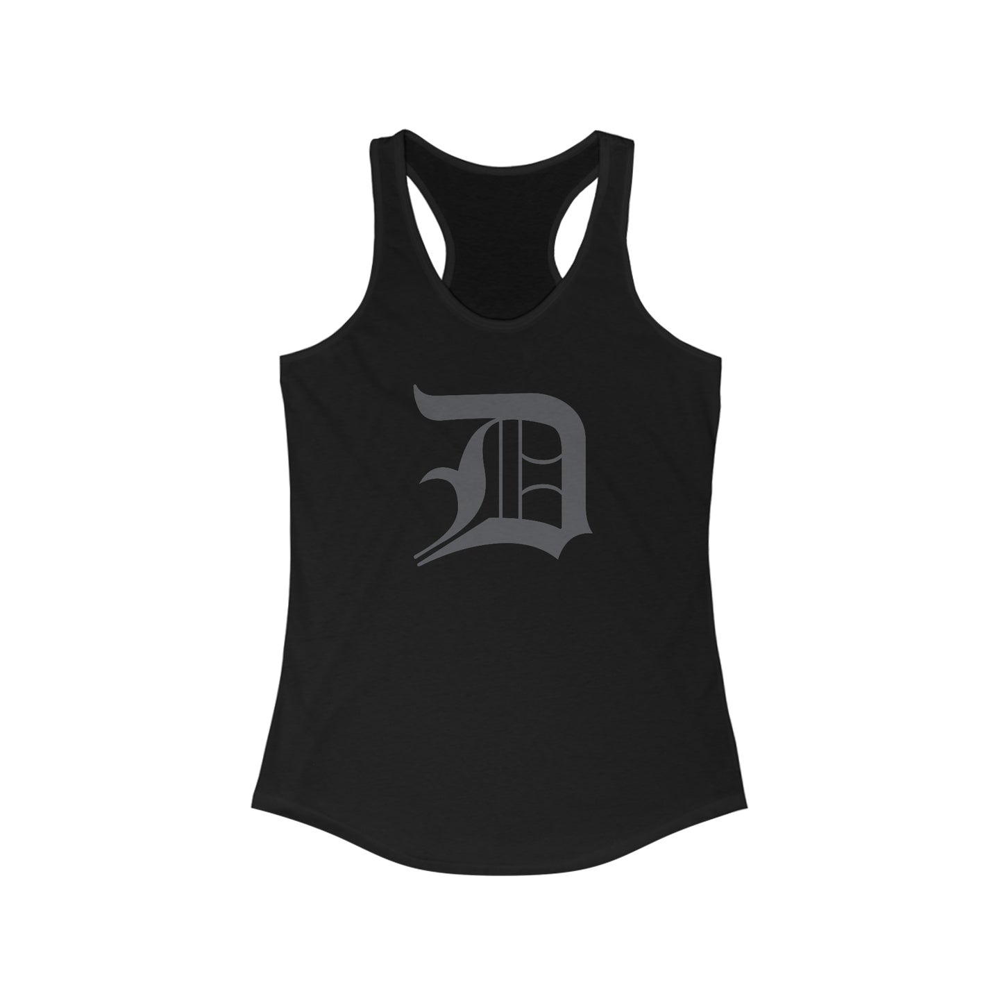 Detroit 'Old English D' Tank Top (Iron Ore Grey) | Women's Racerback