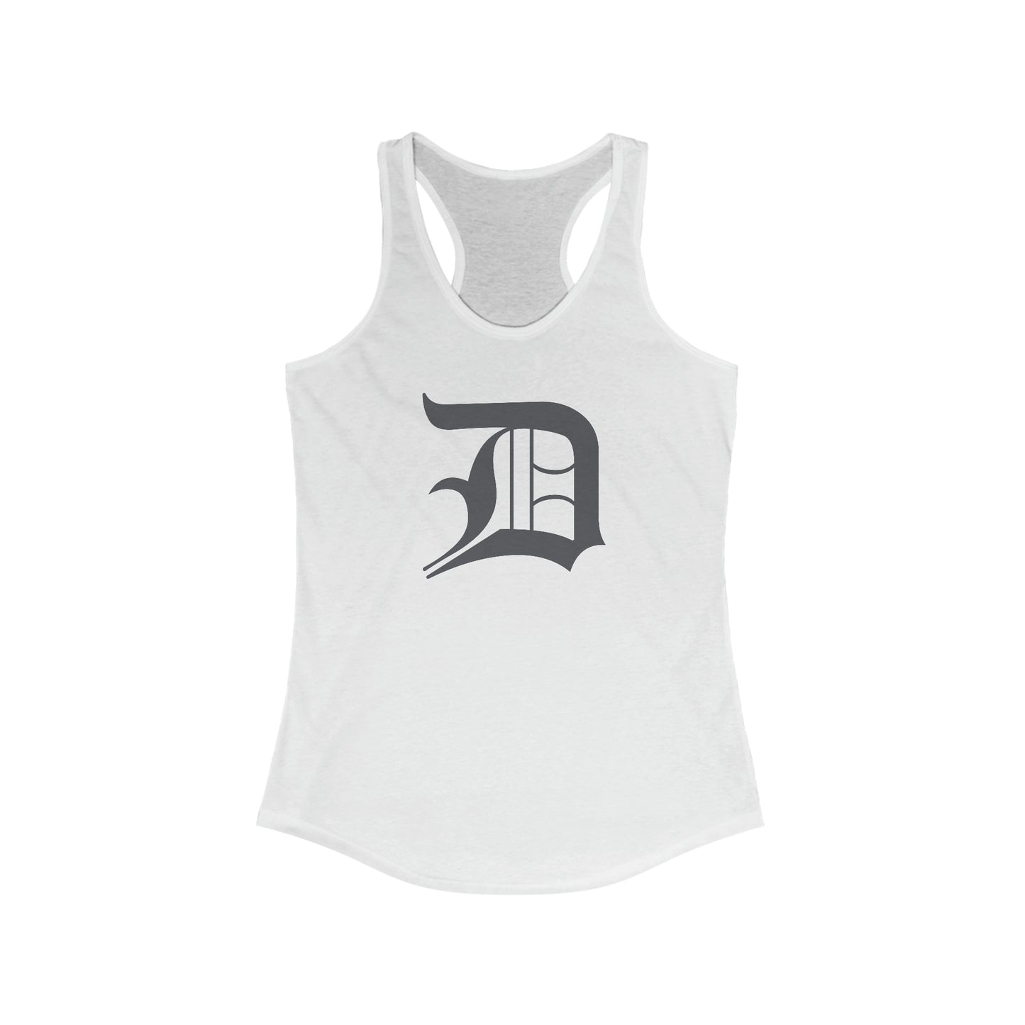 Detroit 'Old English D' Tank Top (Iron Ore Grey) | Women's Racerback