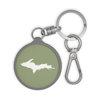 Michigan Upper Peninsula Keyring (w/ UP Outline) | Beachgrass Green