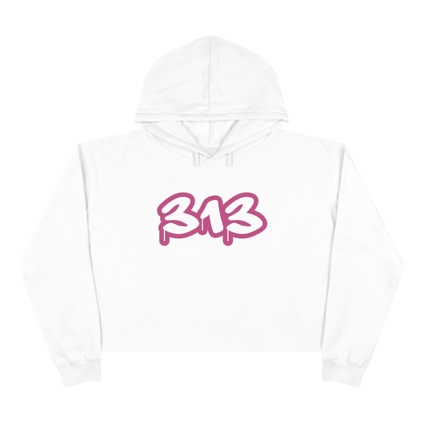 Detroit '313' Cropped Hoodie (Apple Blossom Pink)