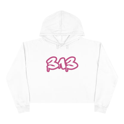 Detroit '313' Cropped Hoodie (Apple Blossom Pink)