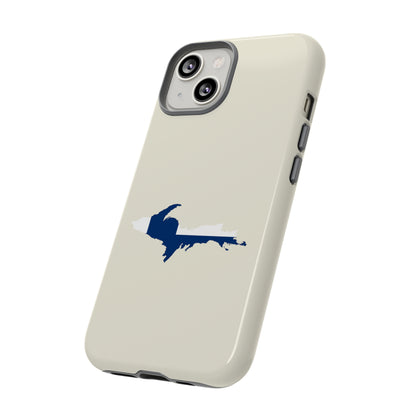 Michigan Upper Peninsula Tough Phone Case (Ivory Color w/ UP Finland Flag Outline) | Apple iPhone