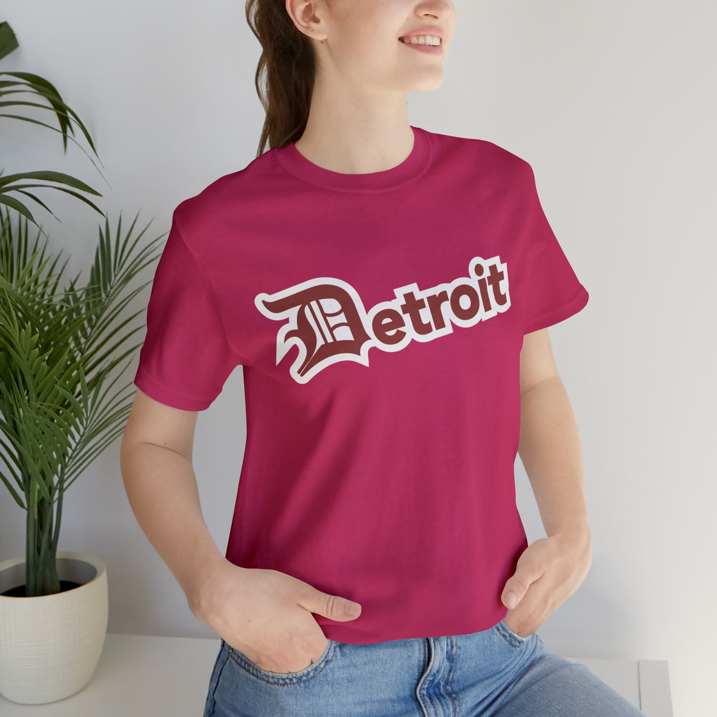 'Detroit' T-Shirt (Ore Dock Red w/ Old English 'D') | Unisex Standard