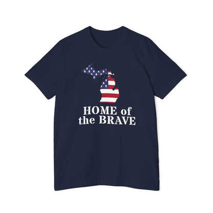 'Home of the Brave' T-Shirt (w/ MI USA Flag) | Made in USA