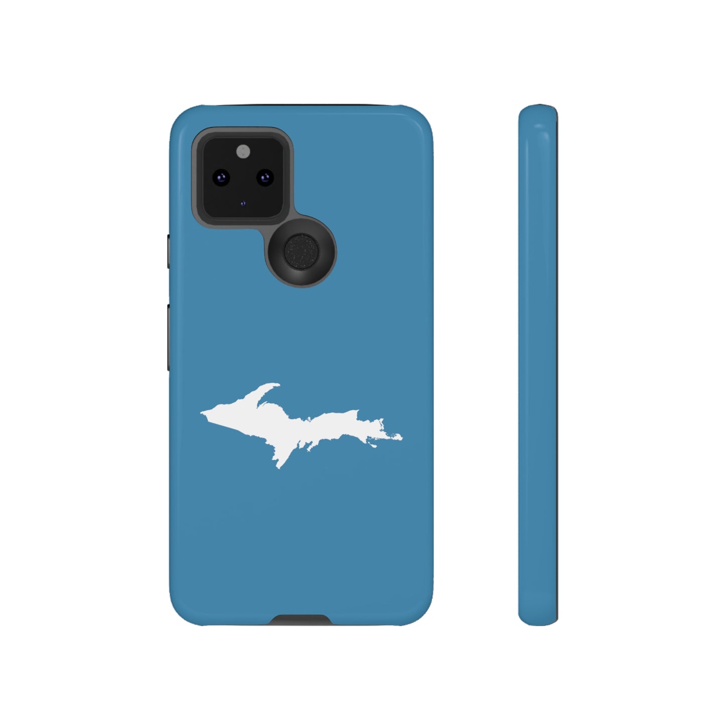 Michigan Upper Peninsula Tough Phone Case (Lake Michigan Blue w/ UP Outline) | Samsung & Pixel Android