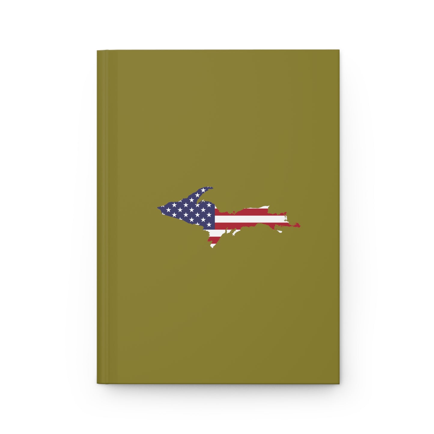 Michigan Upper Peninsula Hardcover Journal (w/ UP USA Flag) | Ruled - Scrub Gold