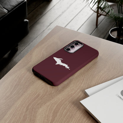 Michigan Upper Peninsula Tough Phone Case (Pinot Red w/ UP Outline) | Samsung & Pixel Android