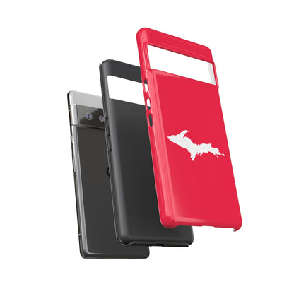 Michigan Upper Peninsula Tough Phone Case (Lighthouse Red w/ UP Outline) | Samsung & Pixel Android