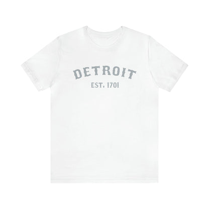 Detroit EST. 1701' T-Shirt (Silver Ballpark Font) | Unisex Standard