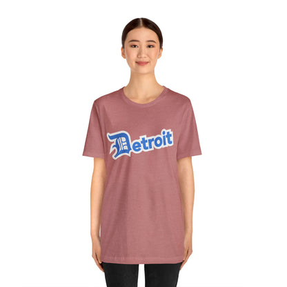 'Detroit' T-Shirt (Azure w/ Old English 'D') | Unisex Standard