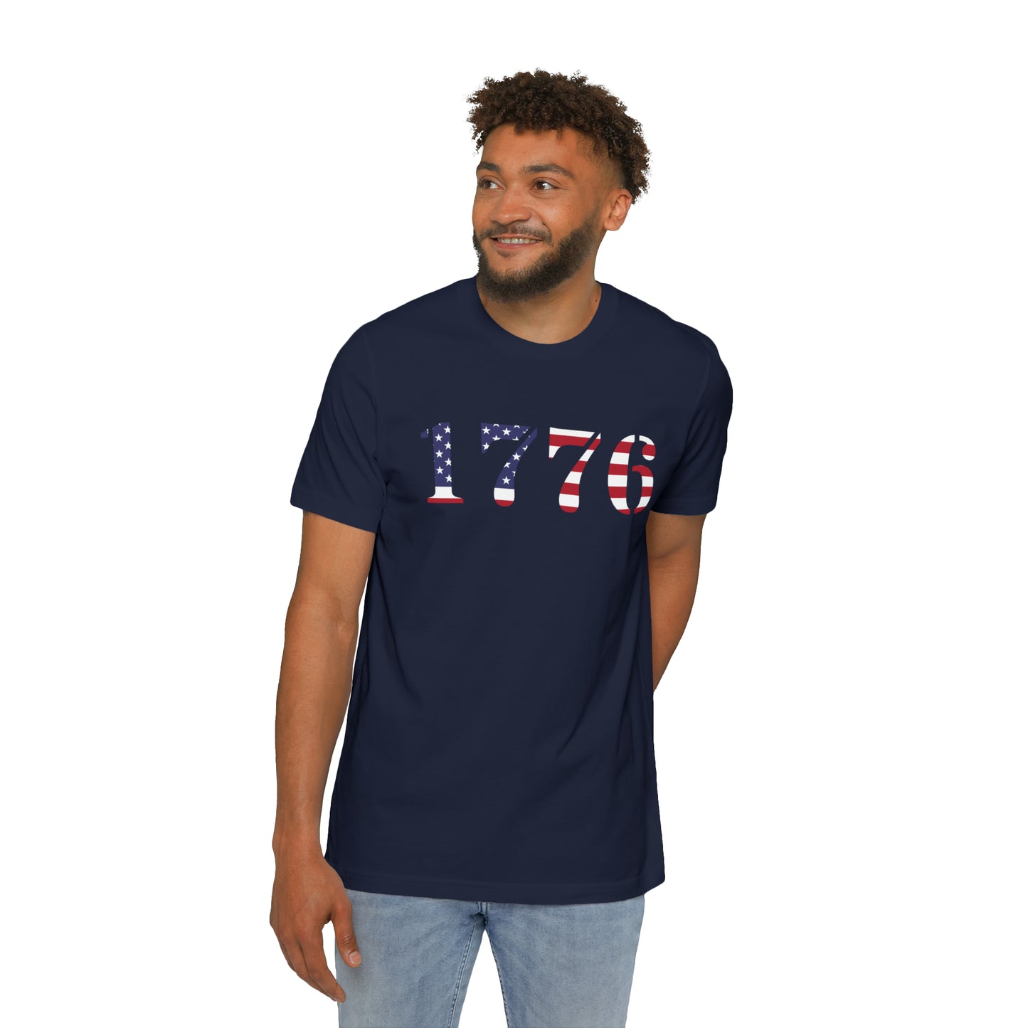 '1776' T-Shirt (Army Stencil Flag Colors) | Made in USA