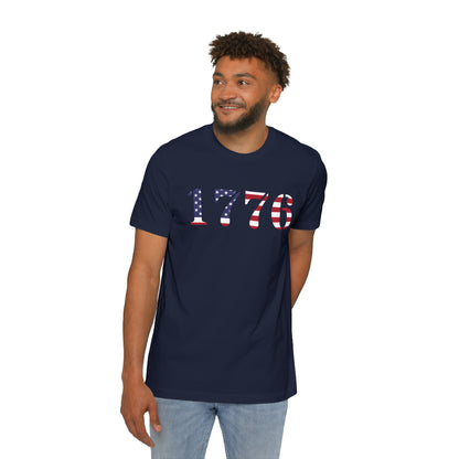 '1776' T-Shirt (Army Stencil Flag Colors) | Made in USA