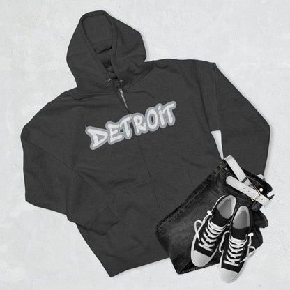 Detroit' Hoodie (Silver Tag Font) | Unisex Full Zip