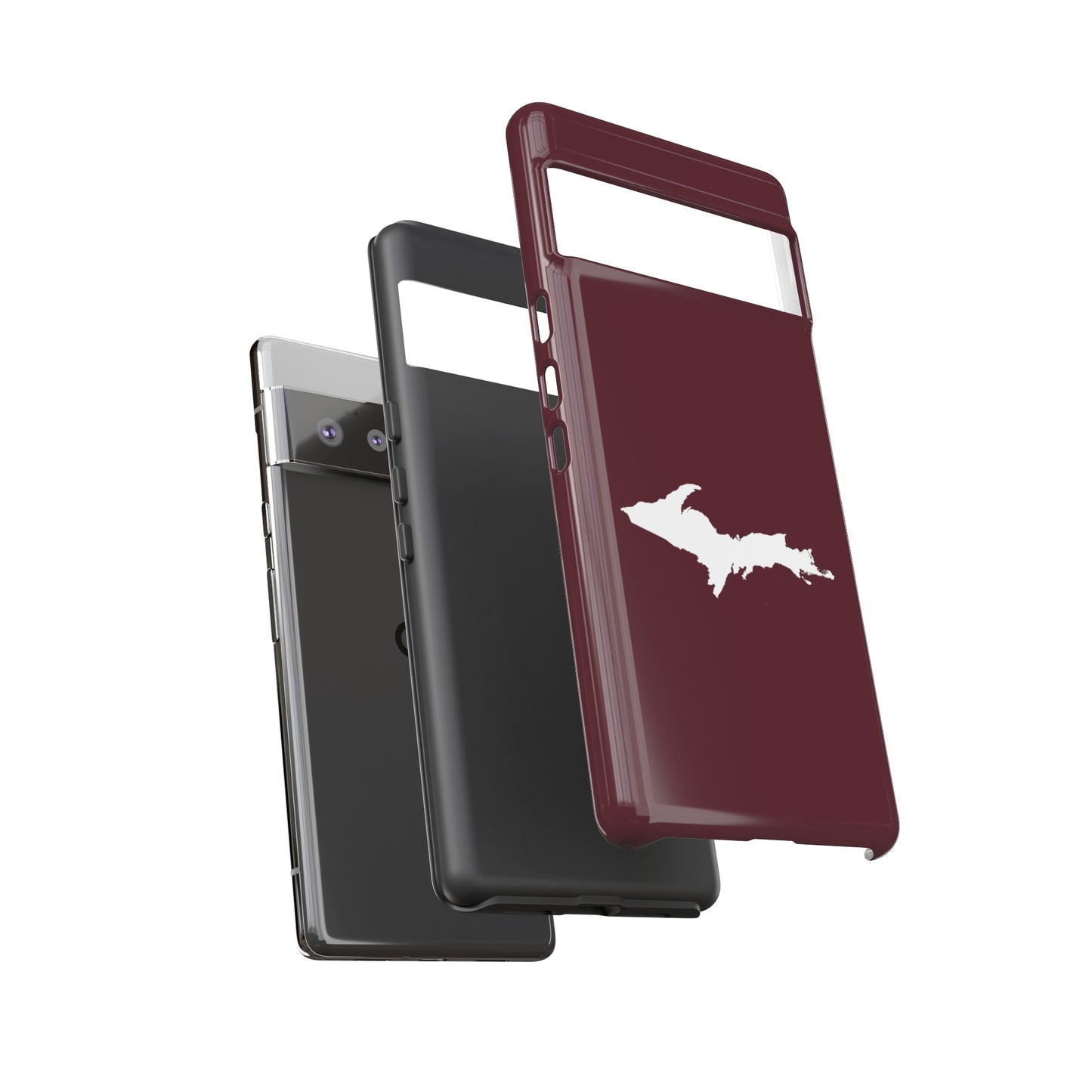 Michigan Upper Peninsula Tough Phone Case (Pinot Red w/ UP Outline) | Samsung & Pixel Android