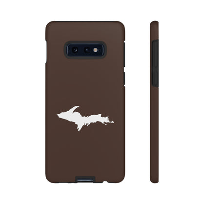 Michigan Upper Peninsula Tough Phone Case (Hickory Color w/ UP Outline) | Samsung & Pixel Android