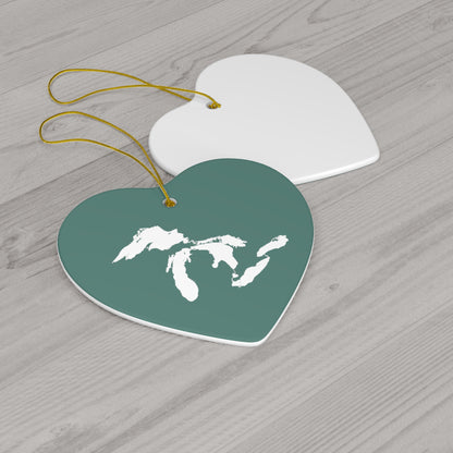 Great Lakes Christmas Ornament (Copper Green) | Ceramic - 4 Shapes