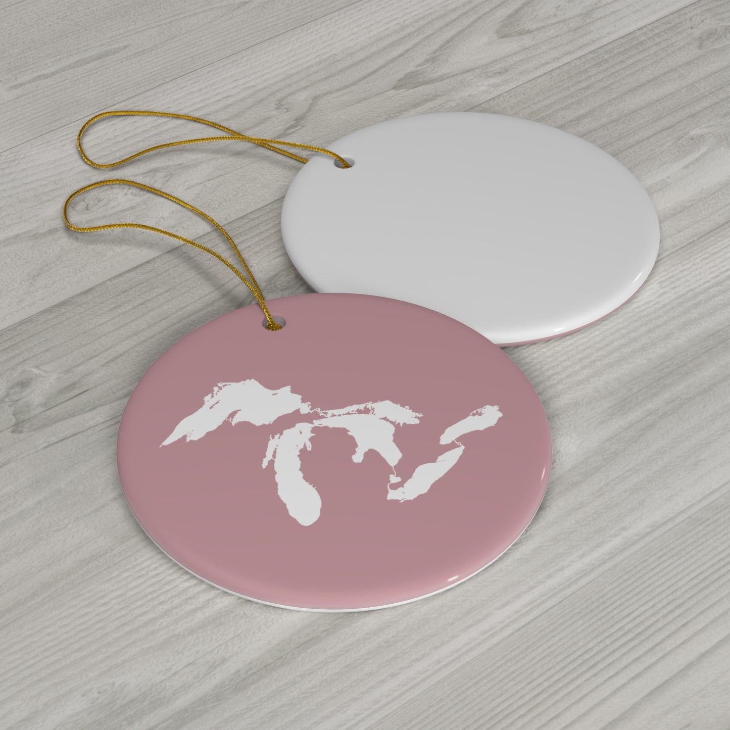 Great Lakes Christmas Ornament (Cherry Blossom Pink) | Ceramic - 4 Shapes