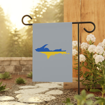 Michigan Upper Peninsula Home & Garden Flag (w/ UP Ukraine Flag) | Silver