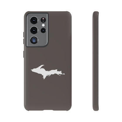 Michigan Upper Peninsula Tough Phone Case (Warren Tank Grey w/ UP Outline) | Samsung & Pixel Android