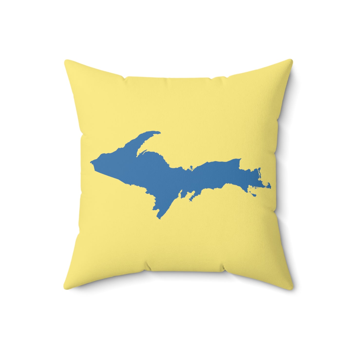 Michigan Upper Peninsula Accent Pillow (w/ UP Outline) | Cherry Yellow