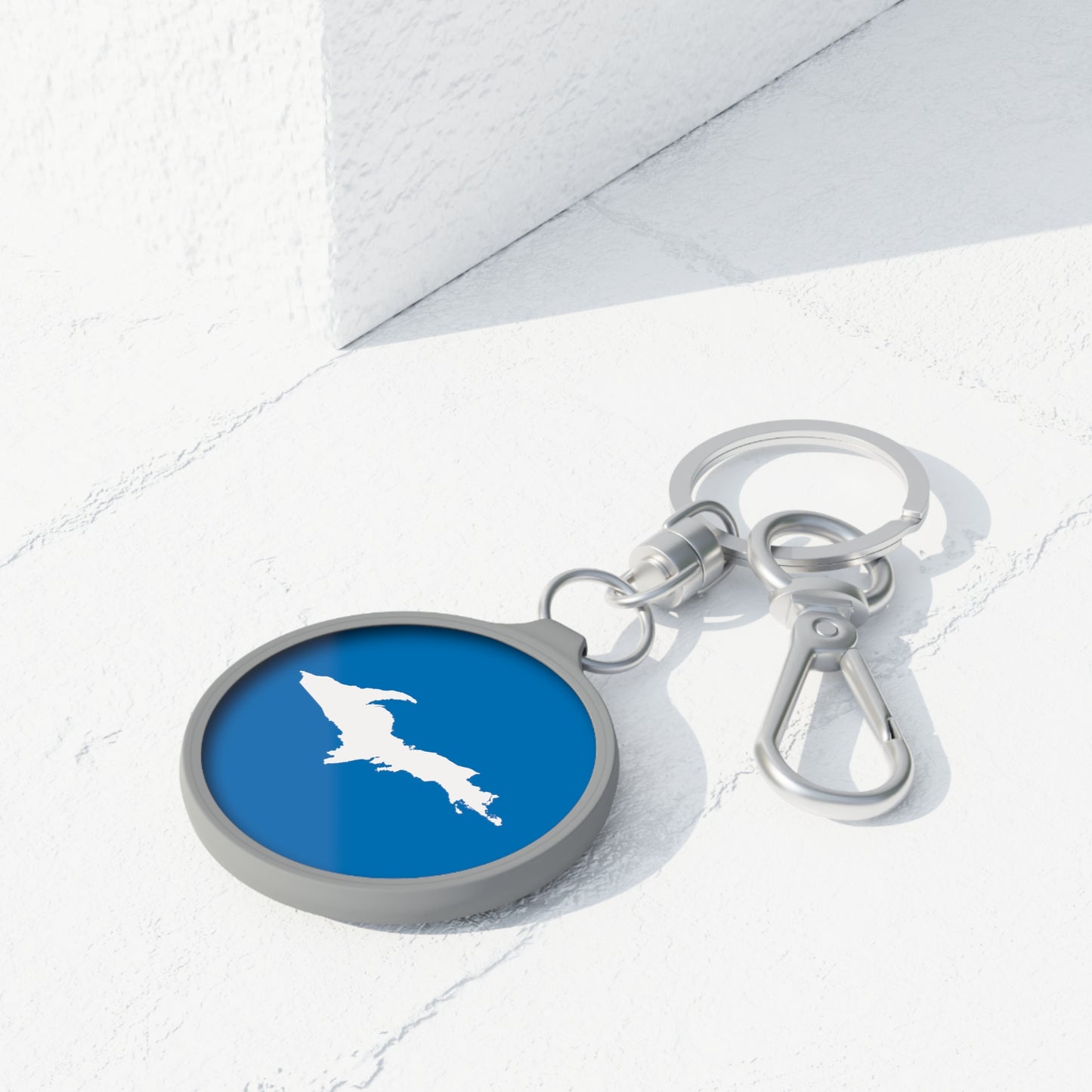 Michigan Upper Peninsula Keyring (w/ UP Outline) | Azure