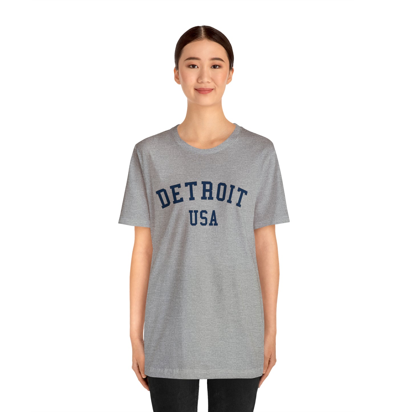 'Detroit USA' T-Shirt (Collegiate Font) | Unisex Standard