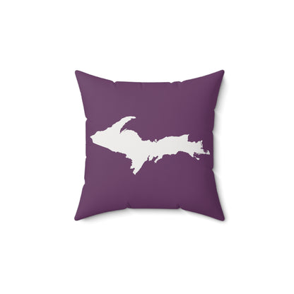 Michigan Upper Peninsula Accent Pillow (w/ UP Outline) | Plum