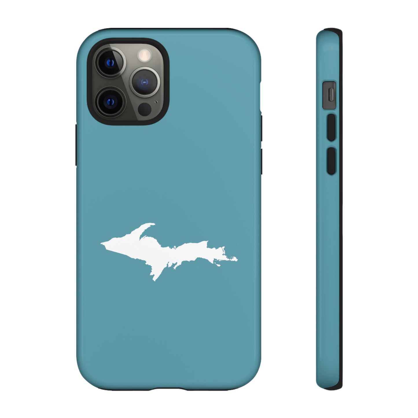 Michigan Upper Peninsula Tough Phone Case (Lake Huron Blue w/ UP Outline) | Apple iPhone