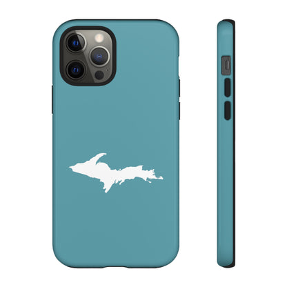 Michigan Upper Peninsula Tough Phone Case (Lake Huron Blue w/ UP Outline) | Apple iPhone