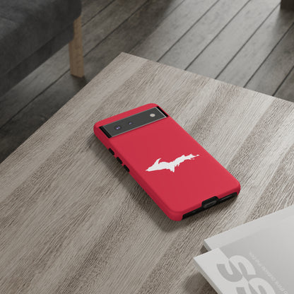 Michigan Upper Peninsula Tough Phone Case (Lighthouse Red w/ UP Outline) | Samsung & Pixel Android