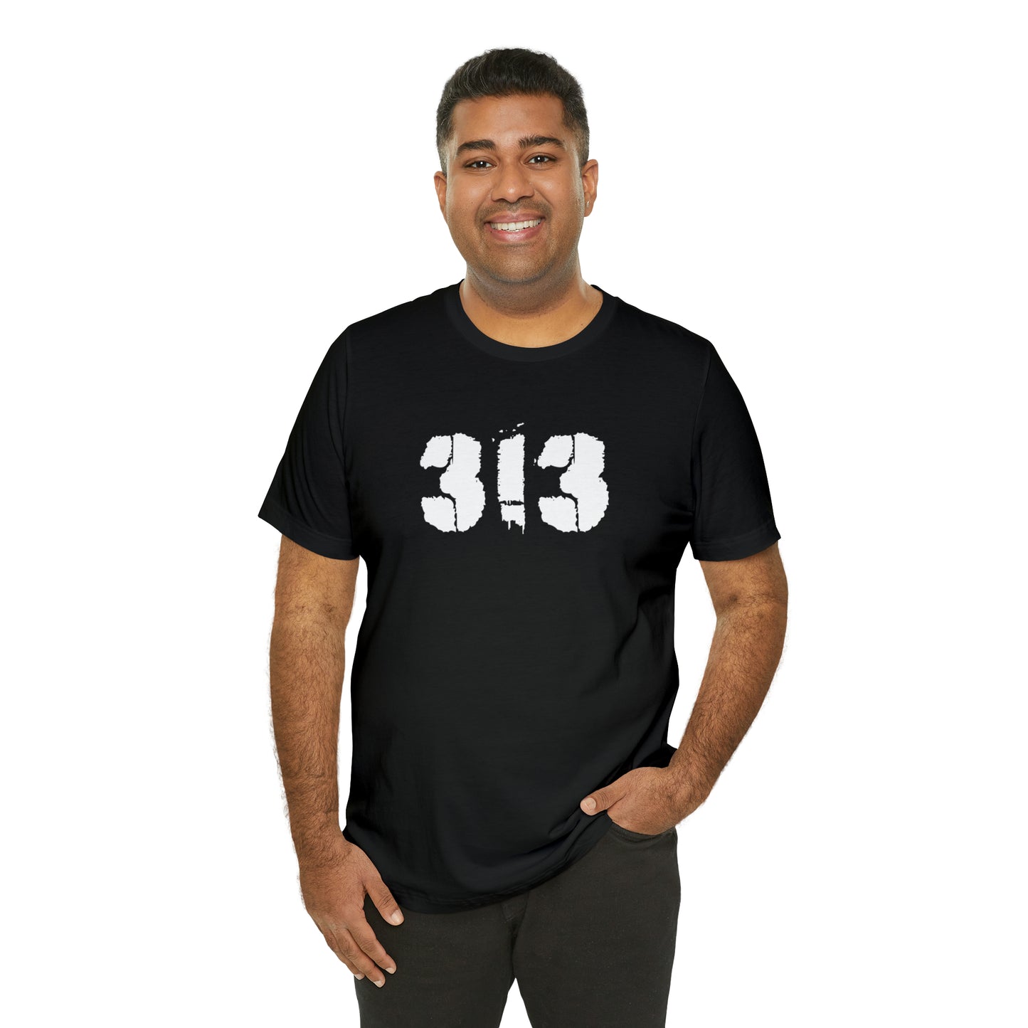 Detroit '313' T-Shirt (Spray Stencil Font) | Unisex Standard Fit