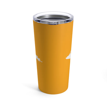 Michigan Upper Peninsula Tumbler (w/ UP Outline) | Birch Leaf Orange - 20oz