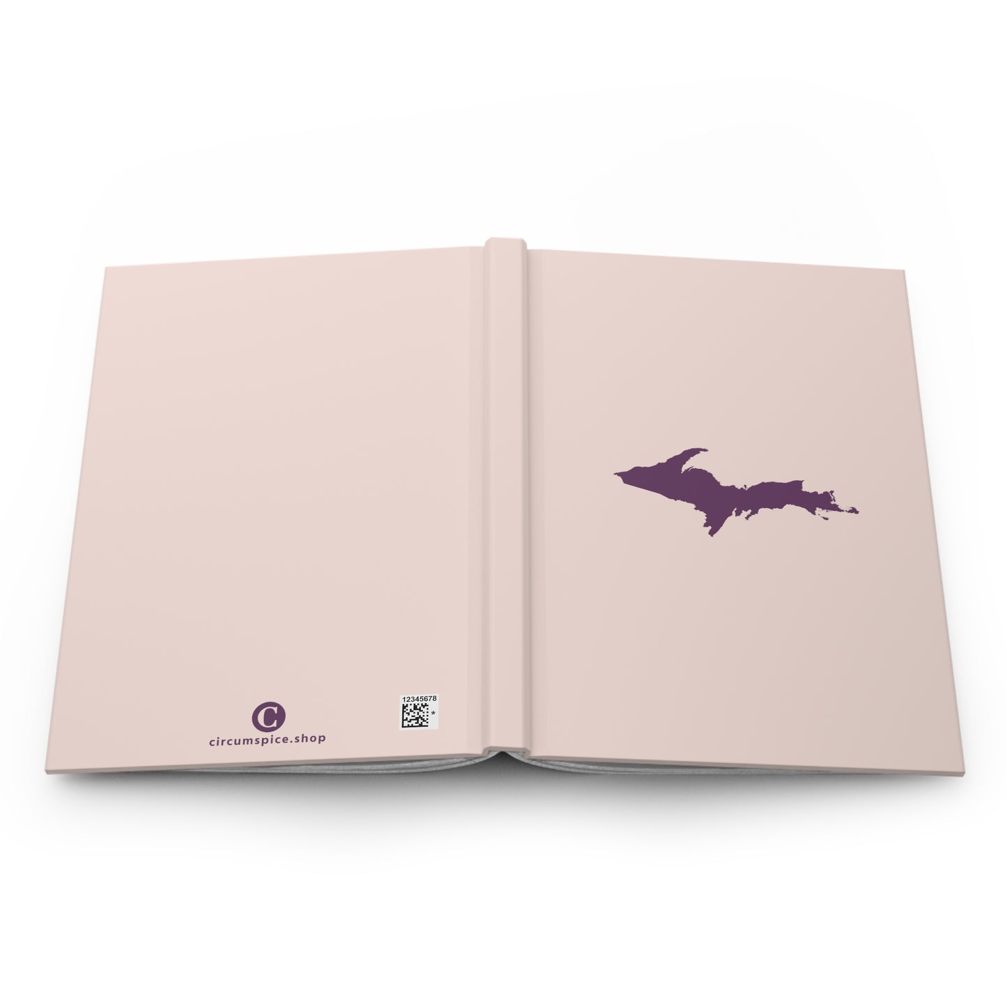 Michigan Upper Peninsula Hardcover Journal (Champagne Pink w/ Plum Outline) | Ruled - 150pgs