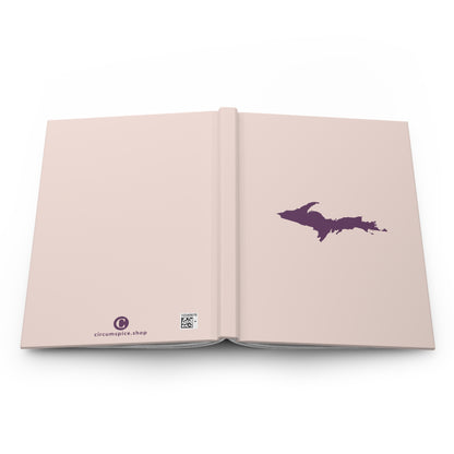 Michigan Upper Peninsula Hardcover Journal (Champagne Pink w/ Plum Outline) | Ruled - 150pgs