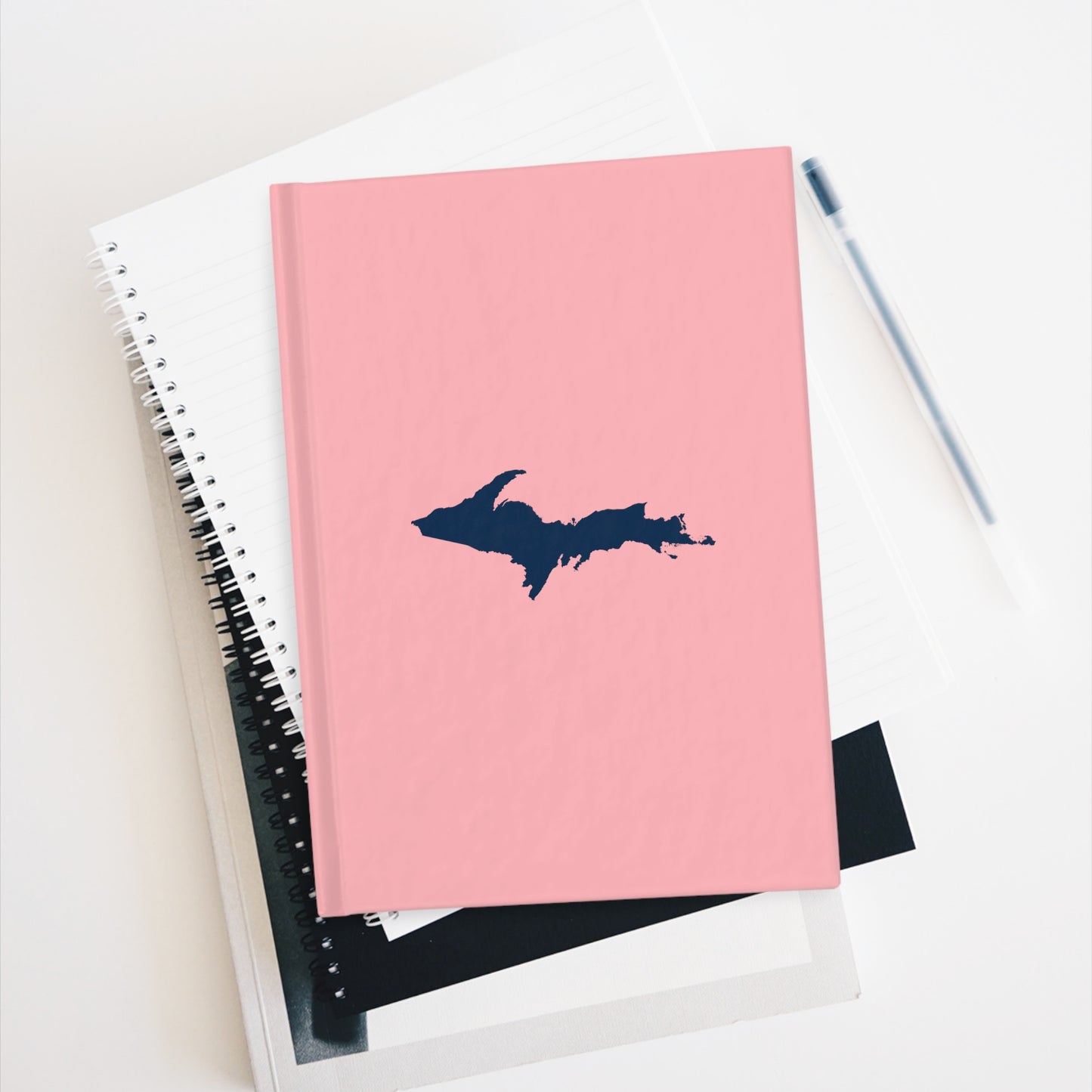 Michigan Upper Peninsula Blank Sketchbook (w/ UP Outline) | Strawberry Pink