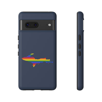 Michigan Upper Peninsula Tough Phone Case (Navy w/ UP Pride Flag Outline) | Samsung & Pixel Android