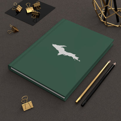 Michigan Upper Peninsula Hardcover Journal (Ginger Ale Green w/ UP Outline) | Ruled - 150pgs