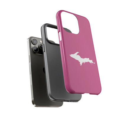 Michigan Upper Peninsula Tough Phone Case (Apple Blossom Pink w/ UP Outline) | Apple iPhone