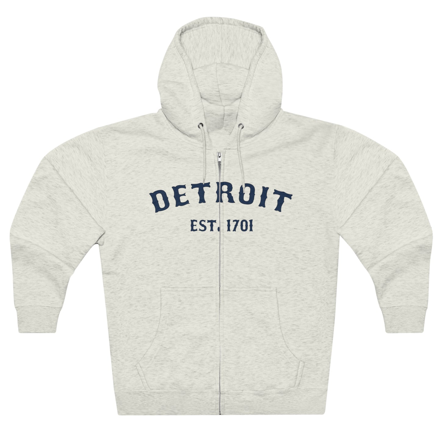 'Detroit EST. 1701' Hoodie (Ballpark Font) | Unisex Full Zip