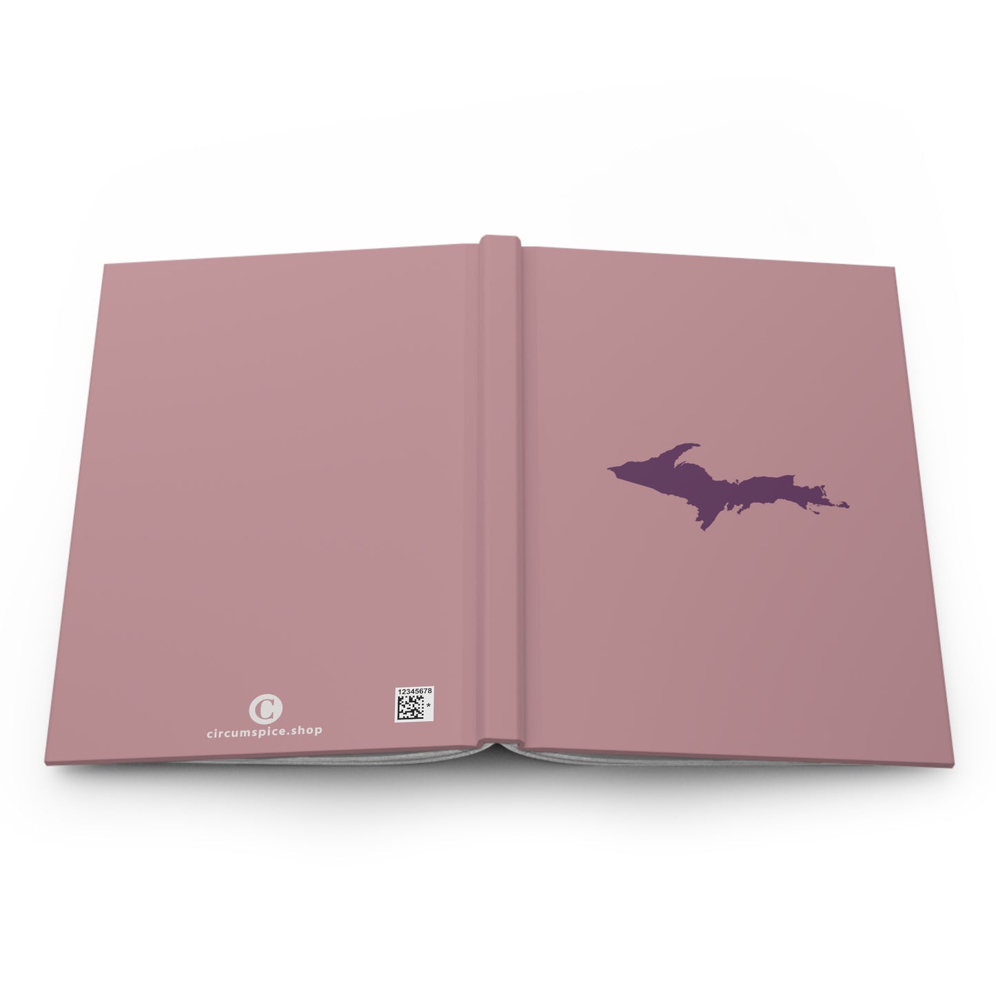 Michigan Upper Peninsula Hardcover Journal (Cherry Blossom Pink w/ Plum Outline) | Ruled - 150pgs