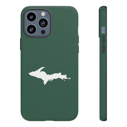 Michigan Upper Peninsula Tough Phone Case (Ginger Ale Green w/ UP Outline) | Apple iPhone