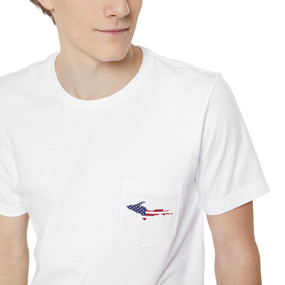Michigan Upper Peninsula Pocket T-Shirt (w/ UP USA Flag) | Unisex Standard