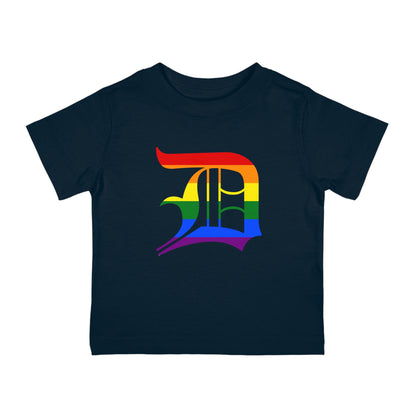 Detroit 'Old English D' Infant T-Shirt (Rainbow Pride Edition) | Short Sleeve