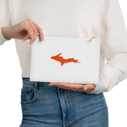 Michigan Upper Peninsula Cosmetic Bag (Orange Outline) | Cotton Canvas