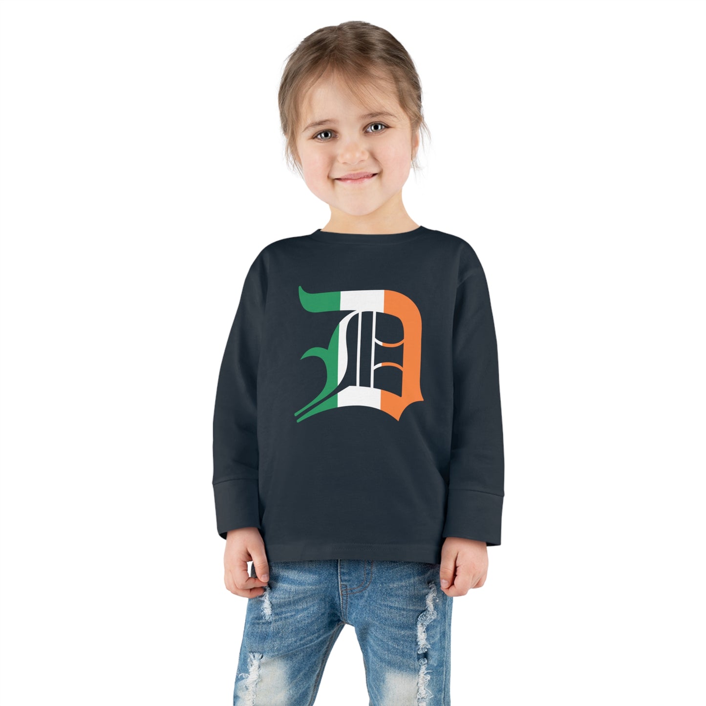 Detroit 'Old English D' T-Shirt (Irish Edition) | Toddler Long Sleeve