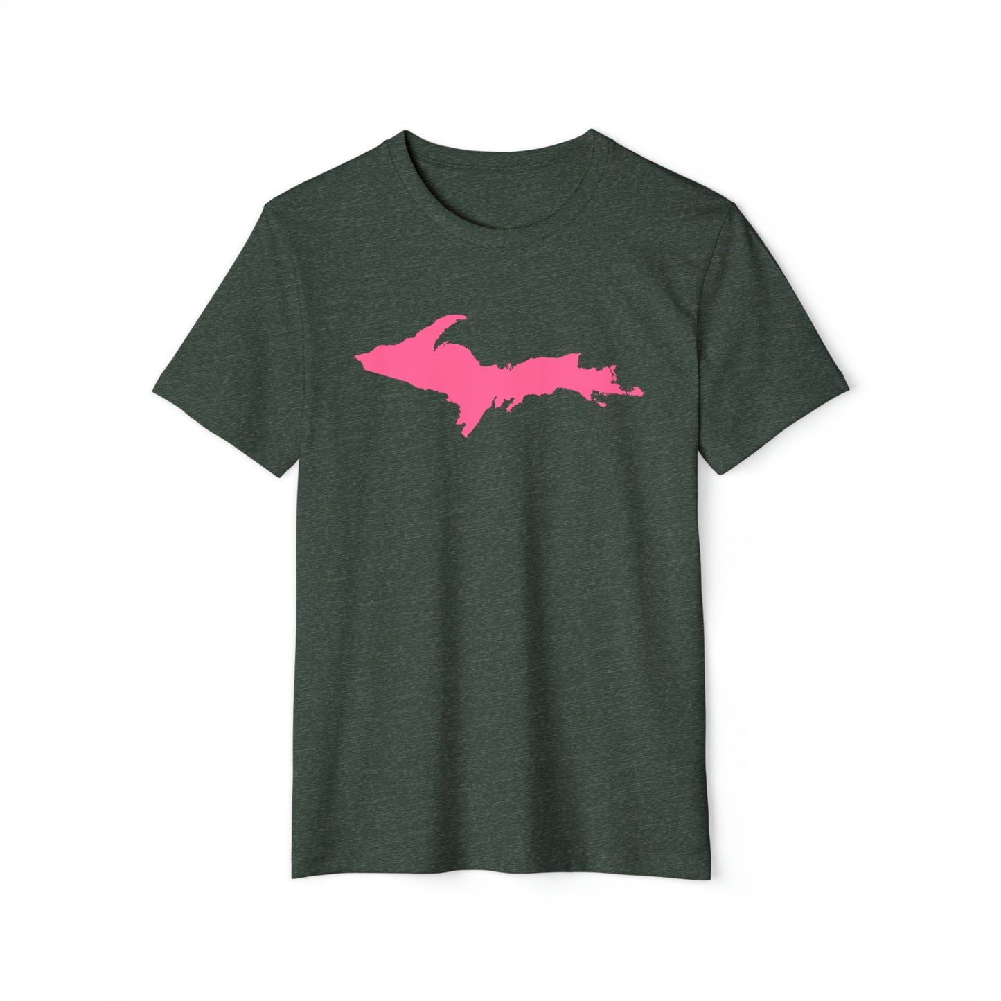 Michigan Upper Peninsula T-Shirt (w/ Pink UP Outline) | Unisex Recycled Organic