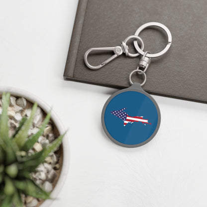 Michigan Upper Peninsula Keyring (w/ UP USA Flag) | Blueberry